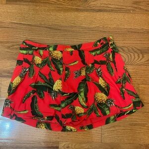 Gianni Bini Red Pineapple Print Shorts